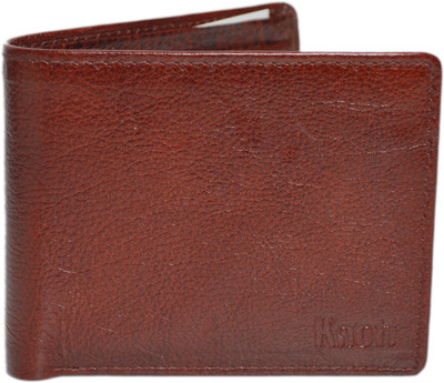

Knott Men Brown Genuine Leather Wallet(4 Card Slots), Brown-01
