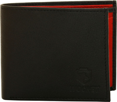 

Wocket Men Black Genuine Leather Wallet(3 Card Slots), Black-05