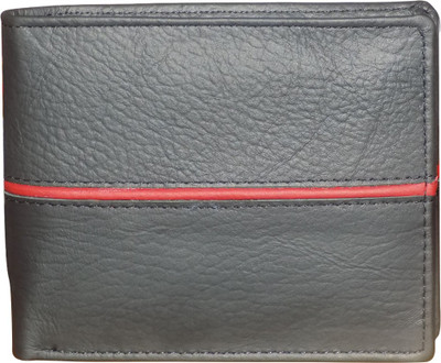 

Style 98 Men Multicolor Genuine Leather Wallet(4 Card Slots), Black:red