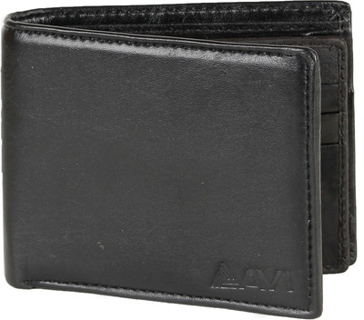 

AVI Men Black Genuine Leather Wallet(8 Card Slots)