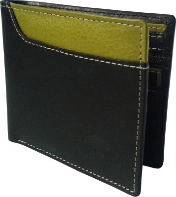 

THE NUKAICHAU Men Black Genuine Leather Wallet(4 Card Slots), Grn blk 4