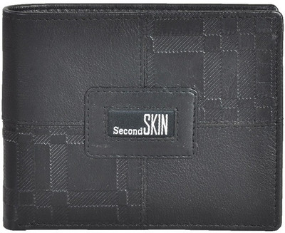 

Second Skin Men Black Genuine Leather Wallet(10 Card Slots)