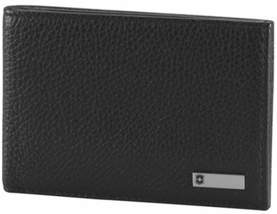 

Victorinox Men Black Genuine Leather Wallet(6 Card Slots), Pebbled leather
