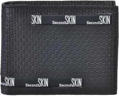 

Second Skin Men Black Genuine Leather Wallet(10 Card Slots)