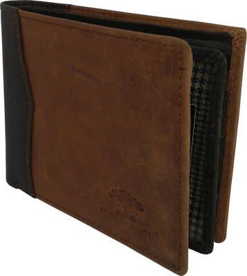 

NUKAICHAU Men Brown Genuine Leather Wallet(7 Card Slots), Hun brn blk 7