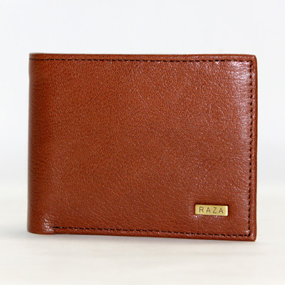 

RAZA Men Tan Genuine Leather Wallet(4 Card Slots), Grey