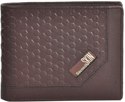 

Second Skin Men Brown Genuine Leather Wallet(10 Card Slots)