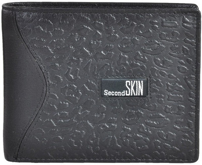 

Second Skin Men Black Genuine Leather Wallet(10 Card Slots)