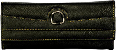 

Cuddle Women Evening/Party Black Fabric Wallet(4 Card Slots)
