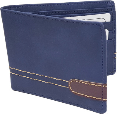 

XPRA Men Casual Blue Genuine Leather Wallet(8 Card Slots)