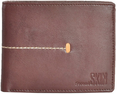 

Second Skin Men Brown Genuine Leather Wallet(10 Card Slots)