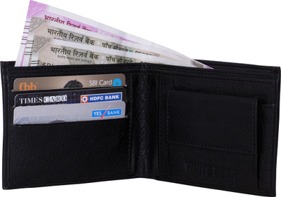 

White Bear Men Black Artificial Leather Wallet(4 Card Slots)