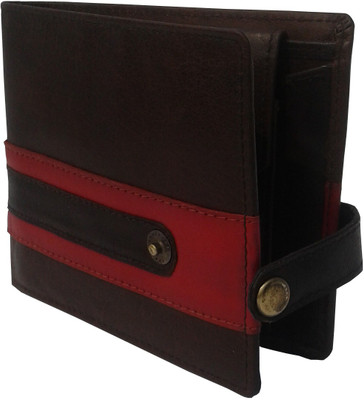 

NUKAICHAU Men Brown Genuine Leather Wallet(5 Card Slots), Brn-red-5