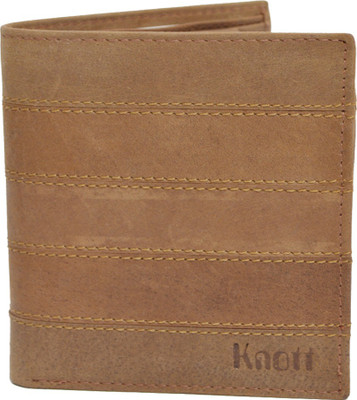 Knott Men Brown Genuine Leather Wallet(8 Card Slots), Brown-64