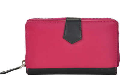 

VALENORE Women Casual Pink Genuine Leather Wallet(10 Card Slots)