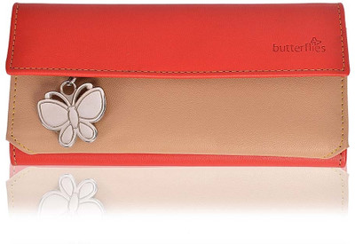 Butterflies Casual Beige, Red Clutch Butterflies Casual Beige, Red Clutch