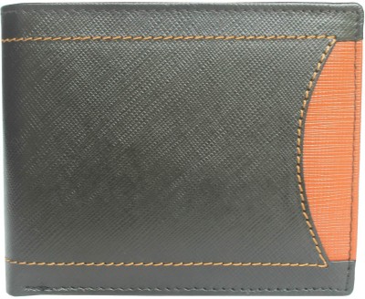 

Tamanna Men Black Genuine Leather Wallet(6 Card Slots), Black & brown