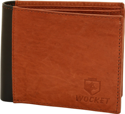 

Wocket Men Brown Genuine Leather Wallet(3 Card Slots), Brown-01
