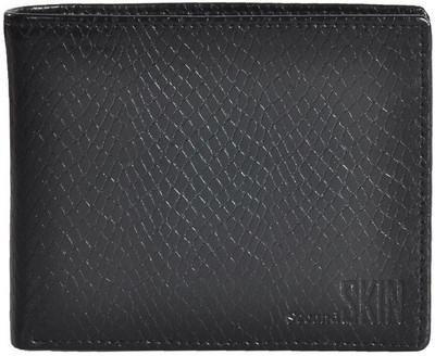 

Second Skin Men Black Genuine Leather Wallet(10 Card Slots)