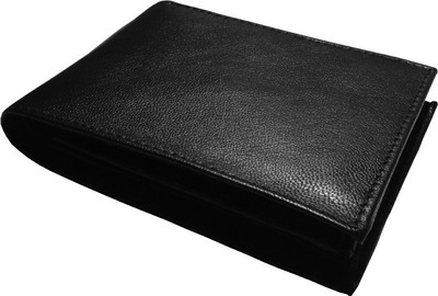 

Touch Trolley Men Black Genuine Leather Wallet(8 Card Slots)