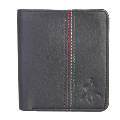 

Royal County Of Berkshire Polo Club Men Black Artificial Leather Wallet(3 Card Slots), Black-02