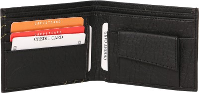 

ALW Men Black Artificial Leather Wallet(6 Card Slots)