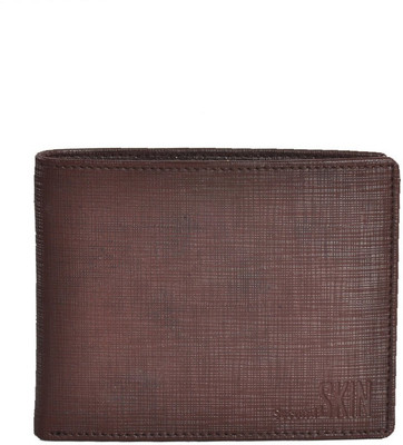 

Second Skin Men Brown Genuine Leather Wallet(10 Card Slots)