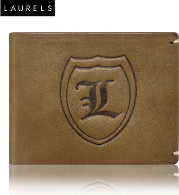 Laurels Men Green Genuine Leather Wallet(6 Card Slots)