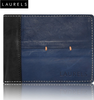 

Laurels Men Formal Blue, Black Genuine Leather Wallet(7 Card Slots)