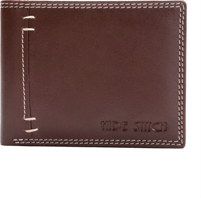

Hide Stitch Men Brown Genuine Leather Wallet(4 Card Slots), Brown-05