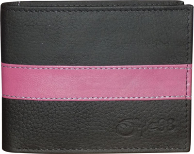 

Style 98 Men Multicolor Genuine Leather Money Clip(3 Card Slots), Black:red