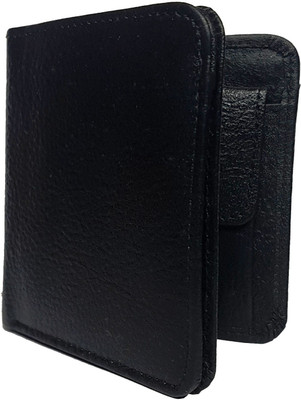 GetSetStyle Men Black Genuine Leather Wallet(3 Card Slots)