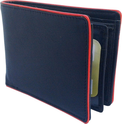 

REBECO Men Black Genuine Leather Wallet(10 Card Slots)