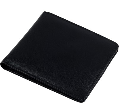 ZINT Men Black Genuine Leather Wallet(6 Card Slots)