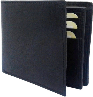 

REBECO Men Black Genuine Leather Wallet(8 Card Slots)