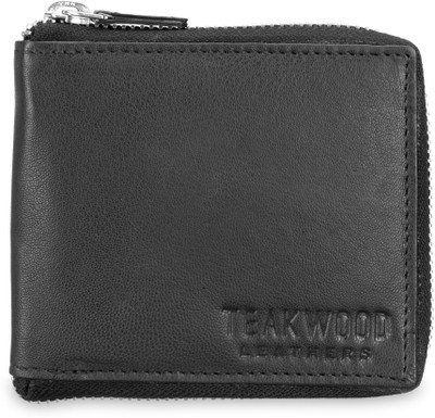 

Teakwood Men Black Genuine Leather Wallet(3 Card Slots)
