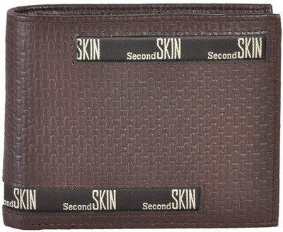 

Second Skin Men Brown Genuine Leather Wallet(10 Card Slots)