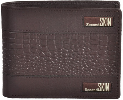 

Second Skin Men Brown Genuine Leather Wallet(10 Card Slots)