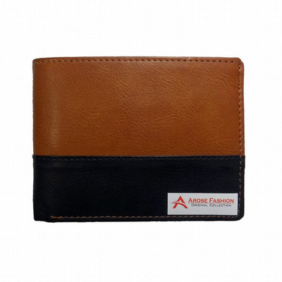 Arose Fashion Men Brown Artificial Leather Wallet(6 Card Slots)