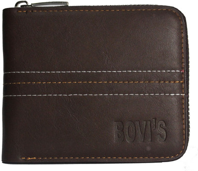 

Bovis Men Brown Genuine Leather Wallet(9 Card Slots), Dark brown