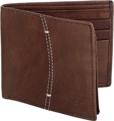 The Blue Pink Men Brown Genuine Leather Wallet(8 Card Slots), Brown-02