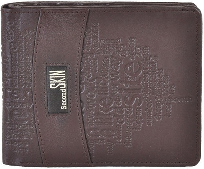 

Second Skin Men Brown Genuine Leather Wallet(10 Card Slots)