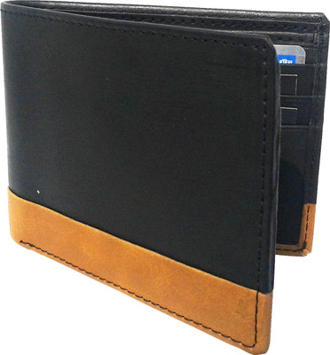 

NUKAICHAU Men Black Artificial Leather Wallet(7 Card Slots), Blk tan 7