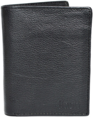 

Knott Men Black Genuine Leather Wallet(5 Card Slots), Black-02