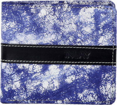 

INLAY Boys Blue Genuine Leather Wallet(10 Card Slots)