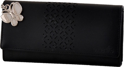 

Butterflies Casual Black Clutch