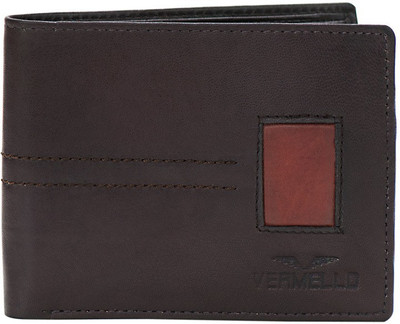 

Vermello Men Brown Genuine Leather Wallet(7 Card Slots)