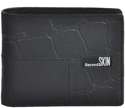 

Second Skin Men Black Genuine Leather Wallet(10 Card Slots)