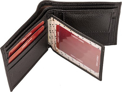 

Aoris Men Black Genuine Leather Wallet(5 Card Slots), Black-1002