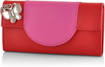 

Butterflies Casual Red Clutch